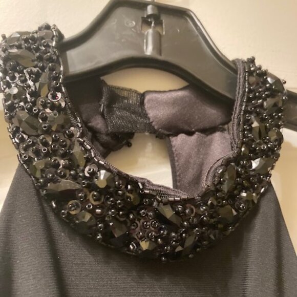 Faviana Glamour black embellished cold shoulder gown - Picture 3 of 7